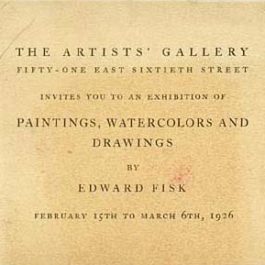 Solo opening at The Artists Gallery Fifty-One East Sixtieth Street in New York 1926